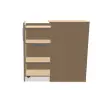 Armoire Orga Tower - Ouverture &agrave; gauche - H 130 cm - H&ecirc;tre photo du produit