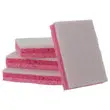 Tampon blanc non rayant sur éponge rose tri-couche photo du produit