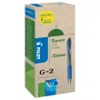 12 Stylos bille gel rétractable G2 + 12 (dont 6 gratuites) recharges - Bleu - Pilot photo du produit
