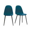 2 Chaises MUST H87 x P54 x L45 cm pied noir assise bleue montées photo du produit