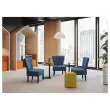 Fauteuil Brighton pieds noirs revêtement bleu monté photo du produit