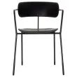 2 Chaises bistro pieds noirs assise noire photo du produit