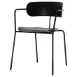 2 Chaises bistro pieds noirs assise noire photo du produit
