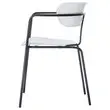 2 Chaises bistro pieds noirs assise blanche photo du produit