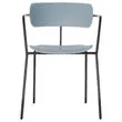 2 Chaises bistro pieds noirs assise bleue photo du produit