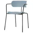 2 Chaises bistro pieds noirs assise bleue photo du produit