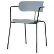 2 Chaises bistro pieds noirs assise bleue mont&eacute;es photo du produit