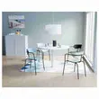 2 Chaises bistro pieds noirs assise bleue mont&eacute;es photo du produit