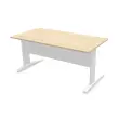Bureau Buenos Aires - 160 x 80 cm - Plateau acacia clair et pieds blancs - Fiducial photo du produit