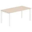 Bureau Bruxelles &ndash; 160 x 80 cm &ndash; Plateau acacia et pieds blancs - FIDUCIAL photo du produit