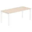 Bureau BRUXELLES 180 x 80 acacia - pieds blancs photo du produit