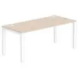 Bureau BRUXELLES 180 x 80 acacia - pieds  blancs photo du produit
