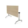 Table rabattable à roulettes - 150 x 70 cm - Acacia/alu photo du produit