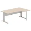 Bureau BUENOS AIRES compact retour à droite acacia/alu, L180 photo du produit