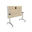Table rabattable - 120 x 70 cm - Acacia clair et aluminium photo du produit