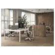 Bureau vis à vis 4 pieds 140 X 160 X 74 blanc/blanc photo du produit