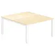 Bureau vis à vis 4 pieds 140 X 160 X 74 hêtre/blanc photo du produit