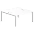Bureau vis à vis 4 pieds 160 X 160 X 74 blanc/alu photo du produit
