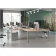 Bureau vis à vis 4 pieds 160 X 160 X 74 hêtre/blanc photo du produit