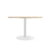 Table ronde diam 116 cm plateau acaciapied tulipe blanc pied tulipe photo du produit