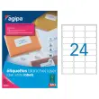100 Planches d'étiquettes laser 63,5 x33,9mm soit 2400 étiq/boîte - APLI photo du produit