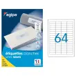 100 Planches de mini étiquettes 45,7x 16,9mm soit 6400 étiq/boîte photo du produit