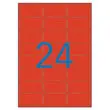 20 Planches d'&eacute;tiquettes L63,5xH33,9 mm 480 &eacute;tiq/ bo&icirc;te, rouge photo du produit