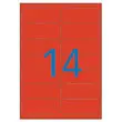100 Planches d'étiquettes 99,1x38,1 mm 1400/boîte, rouge photo du produit