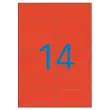 20 Planches de 280 &eacute;tiquettes fluorescentes 99,1x38,1 rouge fluorescent photo du produit