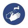 Sticker sol lavage des mains obligatoire, diamètre 45 cm photo du produit