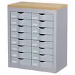 Meuble 16 tiroirs 2 colonnes PAPERFLOWmétal - coloris aluminium photo du produit