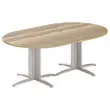 Table réunion ovale 200x120 chêne veiné/aluminium photo du produit