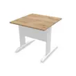 Table 80 x 80 ch&ecirc;ne vein&eacute; - pieds blanc Fiducial photo du produit