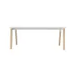 Table de r&eacute;union 200 x 120 cm blanc / h&ecirc;tre photo du produit