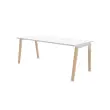 Table de r&eacute;union 200 x 120 cm blanc / h&ecirc;tre photo du produit