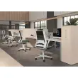 Bureau vis &agrave; vis 4 pieds 160 X 160 X 74 ch&ecirc;ne vein&eacute;/alu photo du produit