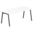 Bureau rectangulaire 180x80 Blanc / pi&eacute;t. anthracite BANGKOK photo du produit