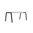 Bureau rectangulaire 180x80 Blanc / piét. anthracite BANGKOK photo du produit
