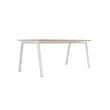 Bureau rectangulaire 180x80 H&ecirc;tre / pi&eacute;t. Blanc BANGKOK photo du produit