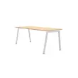 Bureau rectangulaire 180x80 H&ecirc;tre / pi&eacute;t. Blanc BANGKOK photo du produit