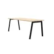 Bureau rectangulaire 180x80 Acacia Clair / piét. Anthracite BANGKOK photo du produit