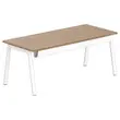Bureau rectangulaire 180x80 Noyer / pi&eacute;t. Blanc BANGKOK photo du produit