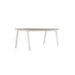 Bureau rectangulaire 180x80 Noyer / pi&eacute;t. Blanc BANGKOK photo du produit