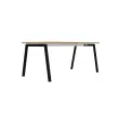 Bureau rectangulaire 180x80 Ch&ecirc;ne vein&eacute;/ pi&eacute;t. Anthracite BANGKOK photo du produit