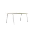 Bureau rectangulaire 180x80 Chêne veiné / piét. blanc BANGKOK photo du produit