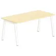 Bureau rectangulaire 160x80 Hêtre / piét. Blanc BANGKOK photo du produit