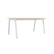 Bureau rectangulaire 160x80 H&ecirc;tre / pi&eacute;t. Blanc BANGKOK photo du produit