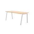 Bureau rectangulaire 160x80 H&ecirc;tre / pi&eacute;t. Blanc BANGKOK photo du produit