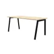 Bureau rectangulaire 160x80 Acacia clair / piét. Anthracite BANGKOK photo du produit
