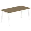 Bureau rectangulaire 160x80 Noyer / pi&eacute;t. Blanc BANGKOK photo du produit